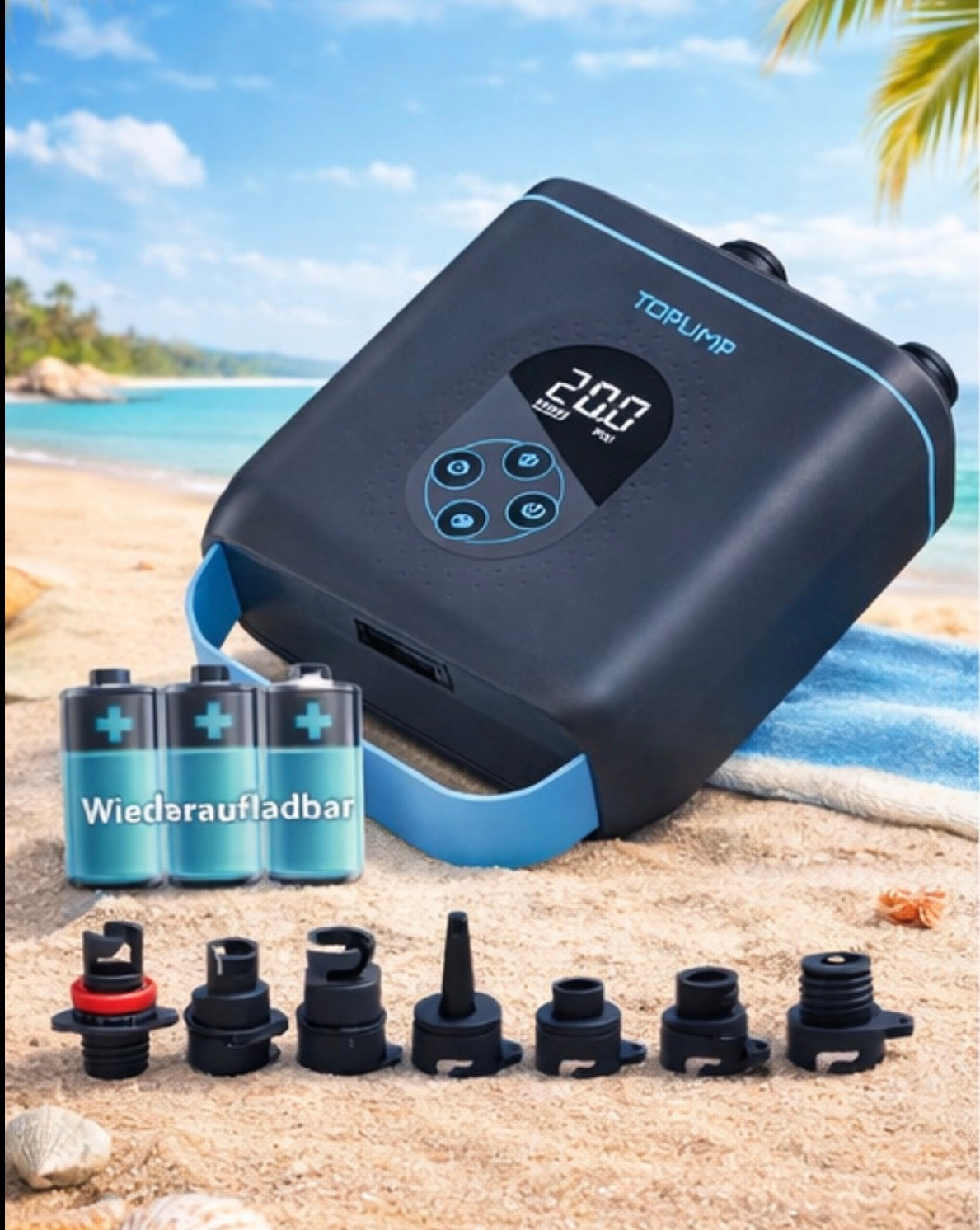 Bomba de aire SUPfix 20PSI Bomba eléctrica para tabla de SUP 4000 mAh 11 V para 3 tablas / 6 min por tabla