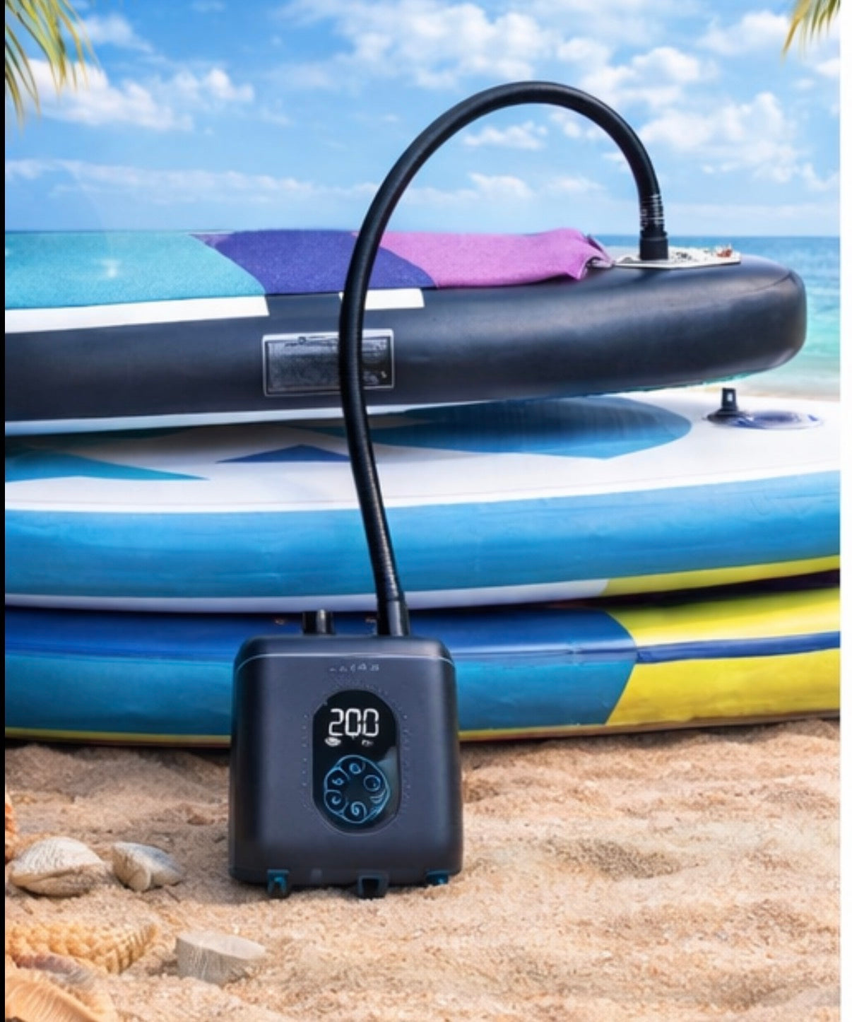 Bomba de aire SUPfix 20PSI Bomba eléctrica para tabla de SUP 4000 mAh 11 V para 3 tablas / 6 min por tabla