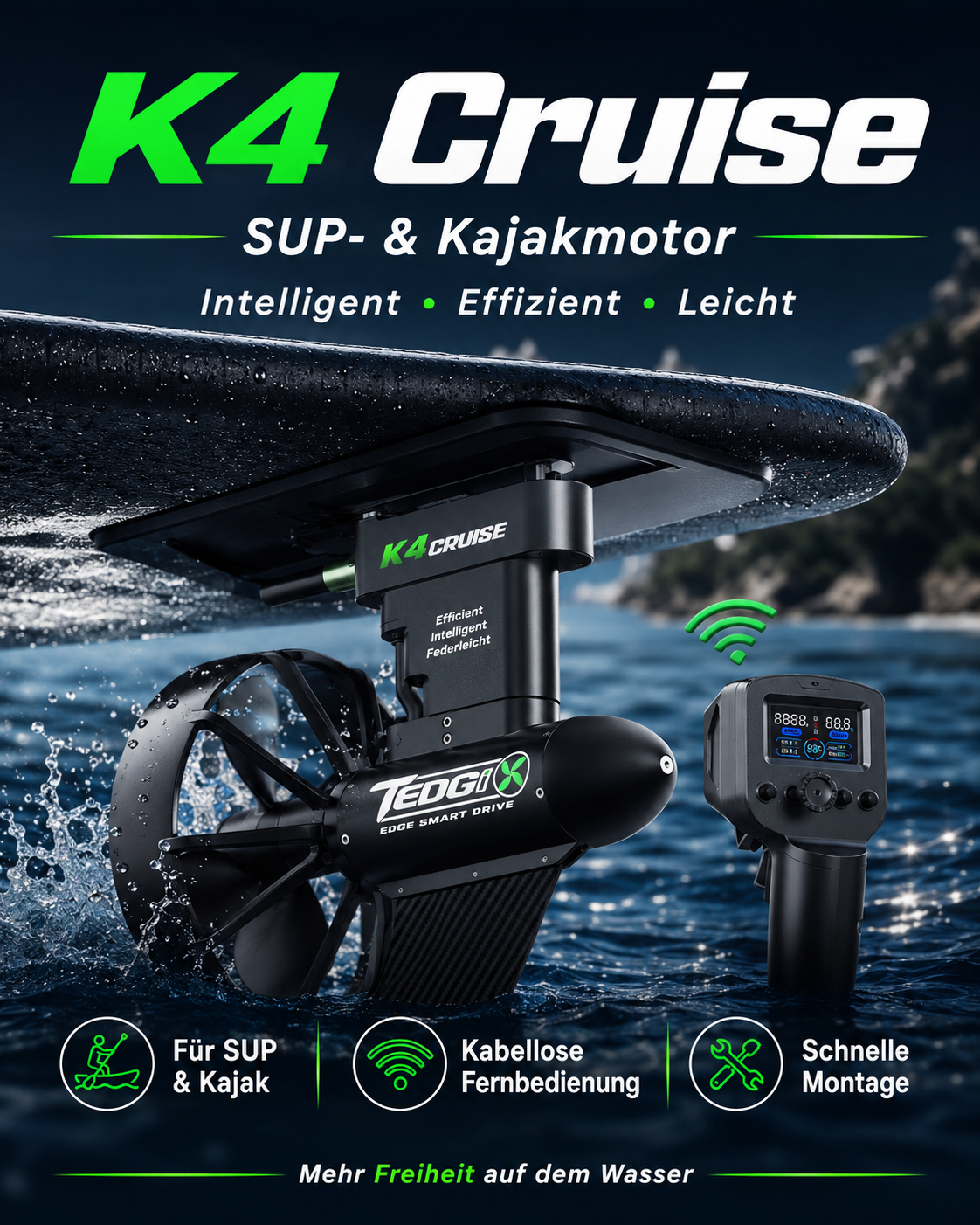 Motor Supfix SpinX + batería de 4 u 8 h + mando a distancia