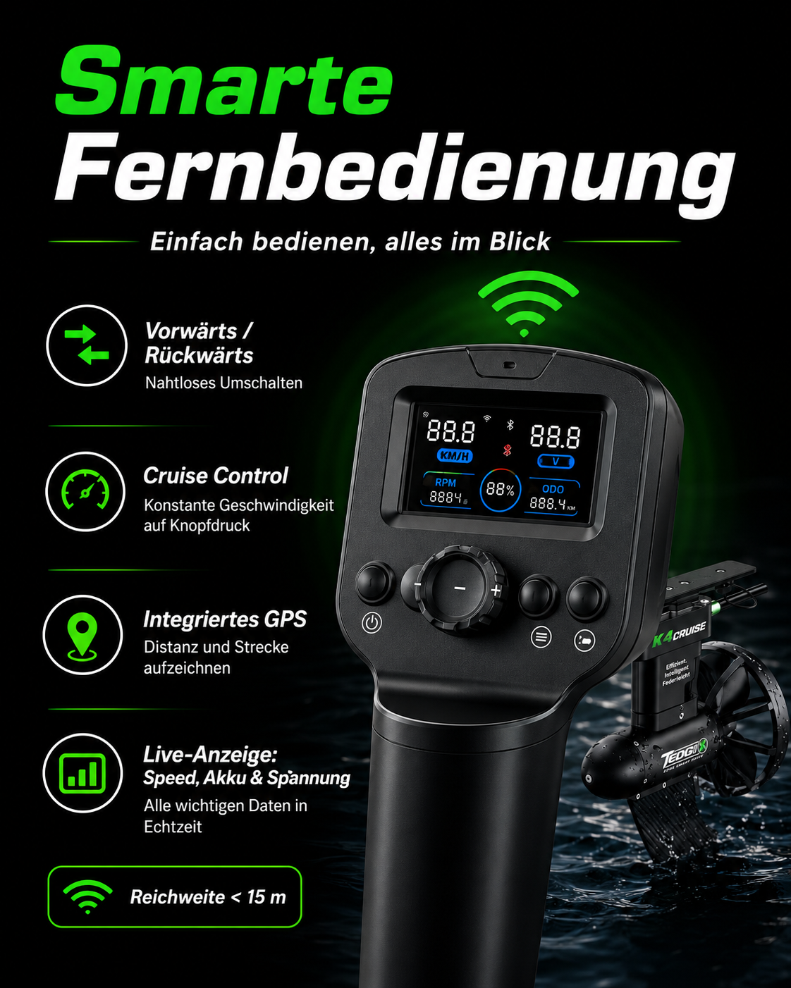 Motor Supfix SpinX + batería de 4 u 8 h + mando a distancia